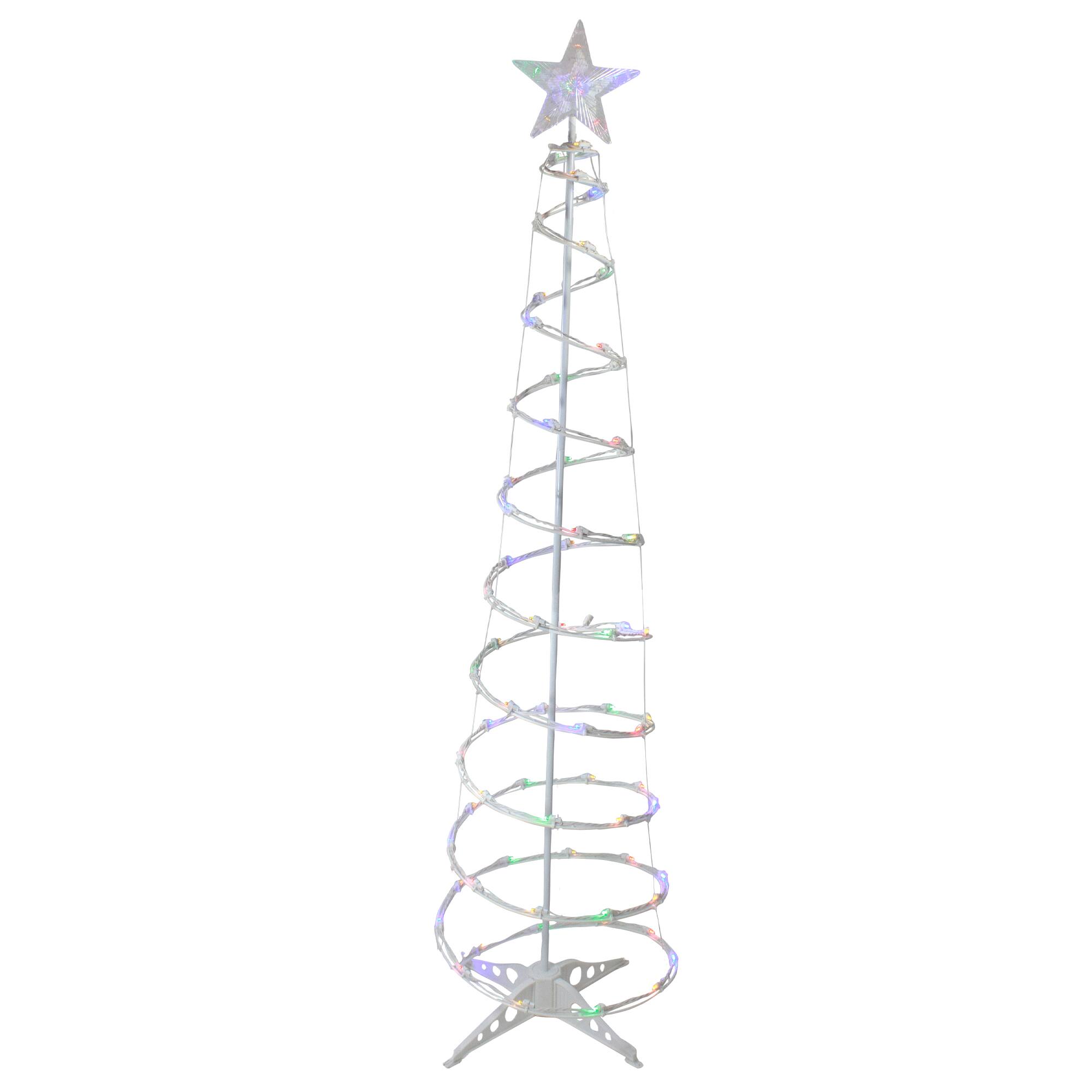 6ft. Multicolor LED Lighted Spiral Outdoor Christmas Tree